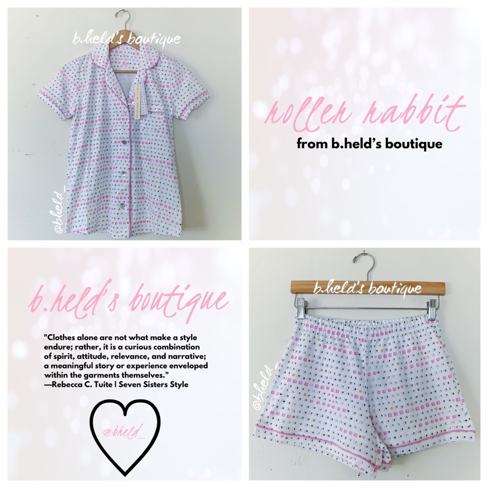 Roller Rabbit x Little Words Project Love & Letters Polo Pajamas Pink Sz XS NWT